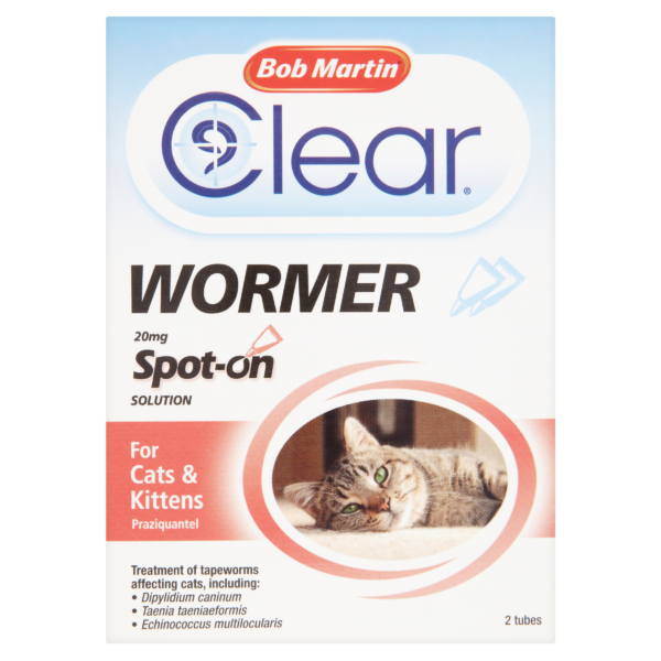 Bob Martin Clear Spot-On Wormer for Cats & Kittens - 2 Pipettes - Bob ...